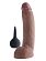 Коричневый фаллоимитатор с эффектом семяизвержения Squirting Cock with Balls - 22,9 см.